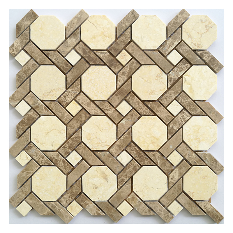 ZFSD-003 yellow stone water jet mosaic tile backing mesh design ...